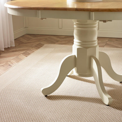Padstow Cream Wooden Extending Dining Table & 4 Belgravia Chairs