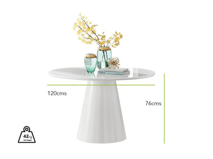 Palma Round White Marble Effect 4-6 Seater Dining Table