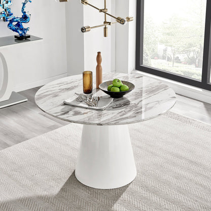 Palma Round Beige Stone Effect 4-6 Seater Dining Table