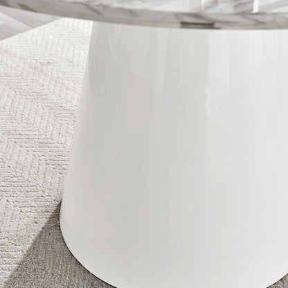 Palma Round White Marble Effect 4-6 Seater Dining Table