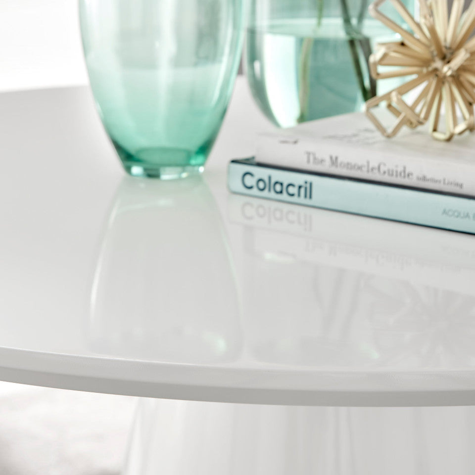 Palma Round White Marble Effect 4-6 Seater Dining Table