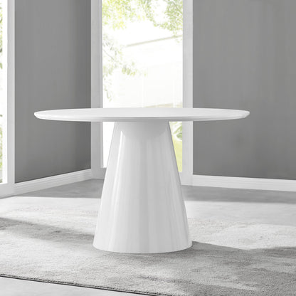 Palma Round White Marble Effect 4-6 Seater Dining Table