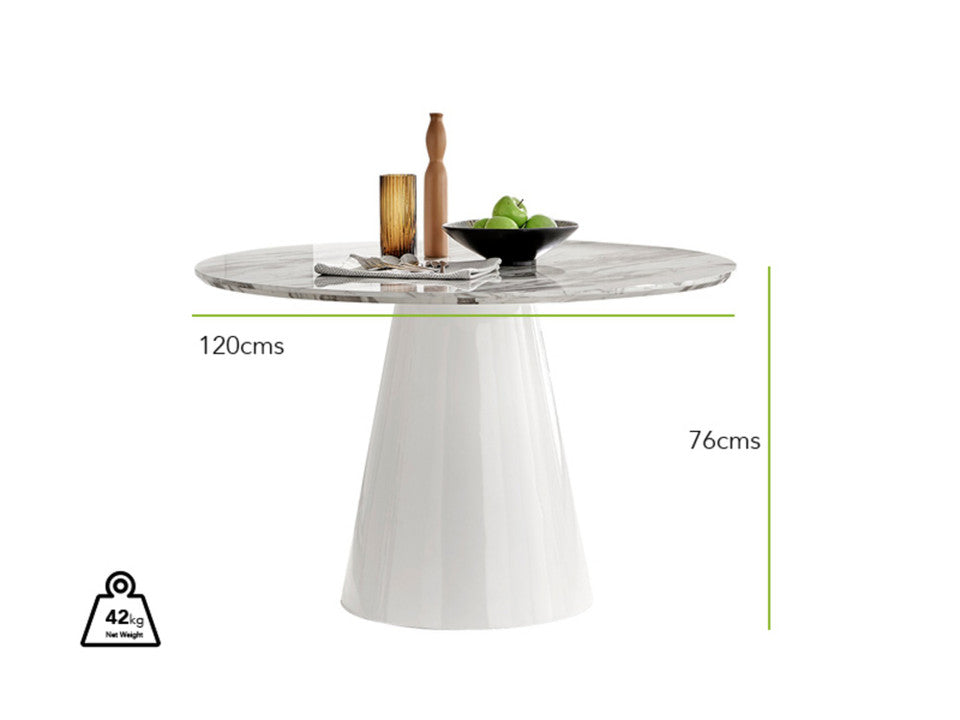 Palma Round Beige Stone Effect 4-6 Seater Dining Table