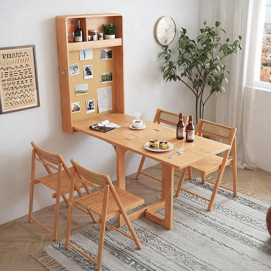 Pearl Happy Family Foldable Dining Table, Light Oak With Damage