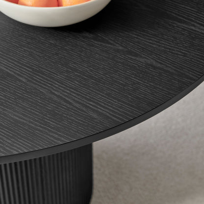 Penrose Round Oak Wood Slatted 4-6 Seater Dining Table