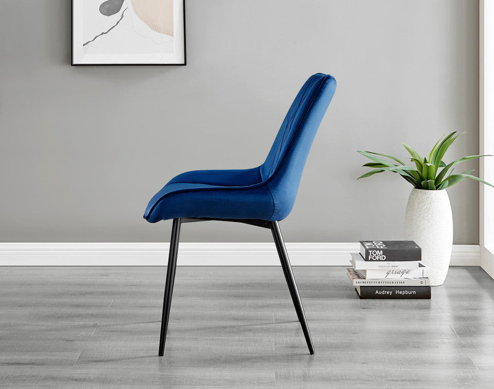Giovani Round Grey 100cm Table and 4 Pesaro Black Leg Chairs