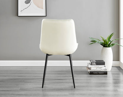 Andria Black Leg Marble Effect Dining Table and 6 Pesaro Black Leg Chairs