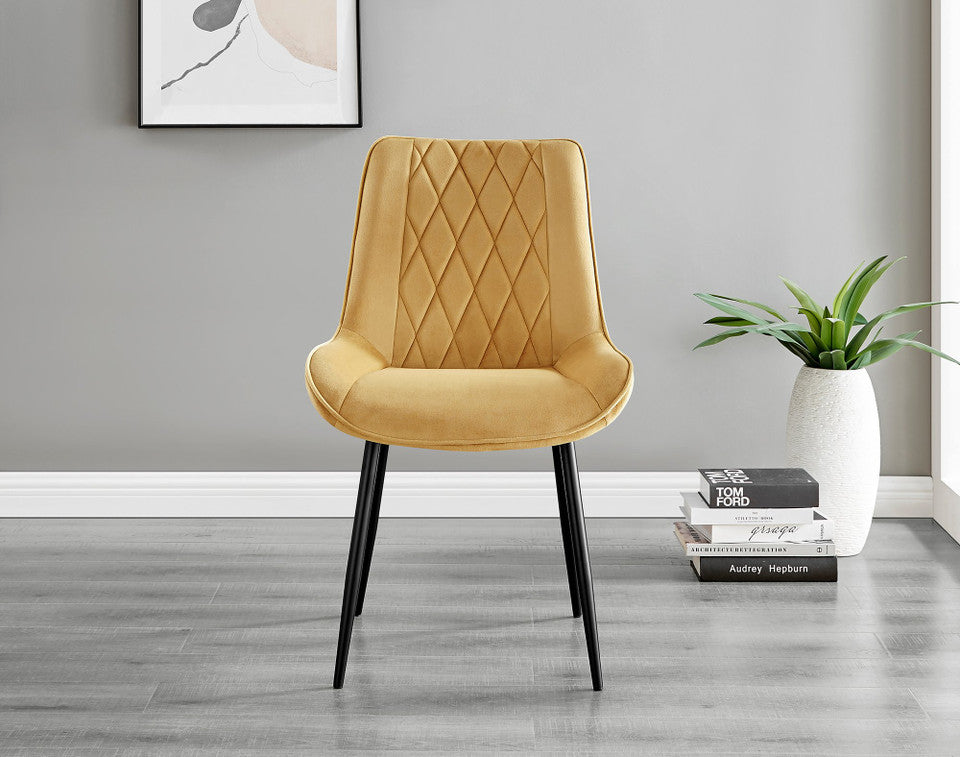 Santorini Brown Round Dining Table And 4 Pesaro Black Leg Chairs