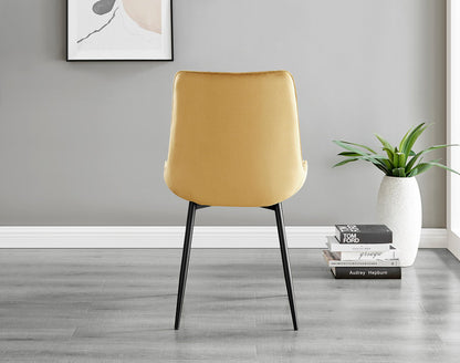 Novara Grey Concrete Effect Black Leg Round Dining Table & 4 Pesaro Black Leg Chairs
