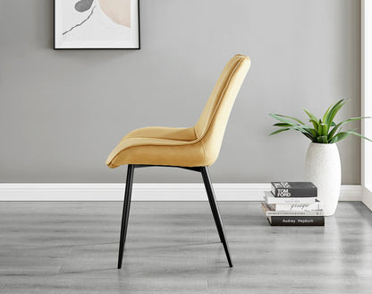 Santorini Brown Round Dining Table And 4 Pesaro Black Leg Chairs