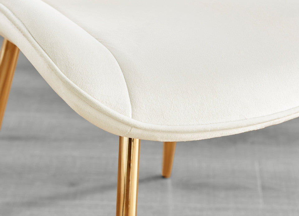 Leonardo 4 Gold Dining Table and 4 Pesaro Gold Leg Chairs