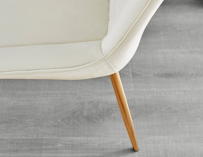 Novara White Marble Gold Leg 120cm Round Dining Table & 4 Pesaro Gold Leg Chairs