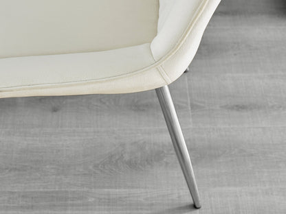 Andria Black Leg Marble Effect Dining Table and 6 Pesaro Silver Leg Chairs