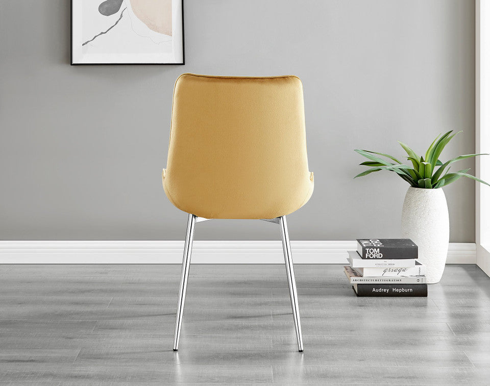 Novara 100cm Round Dining Table and 4 Pesaro Silver Leg Chairs