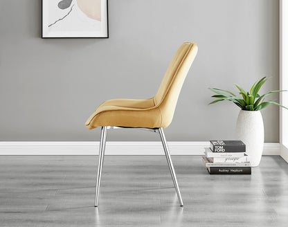 Leonardo 4 Table and 4 Pesaro Silver Leg Chairs