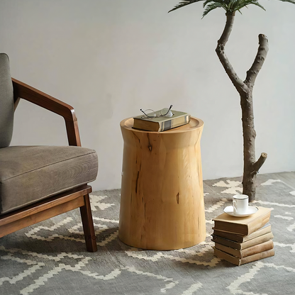R16 Round Wooden Side Table, Oak