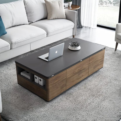 Ruby Lift Top Coffee Table, Multi-Functional Foldable Coffee Table, Walnut & Black