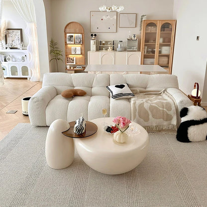 Designer Cute Round Coffee Table – Aesthetic Living Room Decoration | Sweet Mesa Auxiliar Home Furniture