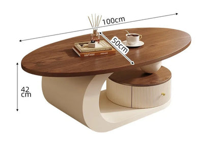 Retro Oval Walnut Coffee Table