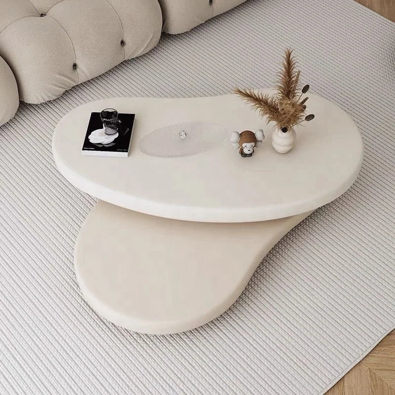 Modern Cream Cloud Coffee Table – Rotating Design for Stylish Living Rooms