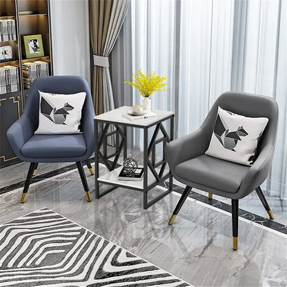 Modern 2-Tier Coffee Table with Sintered Stone Top and Storage - Modern Side Table with Storage
