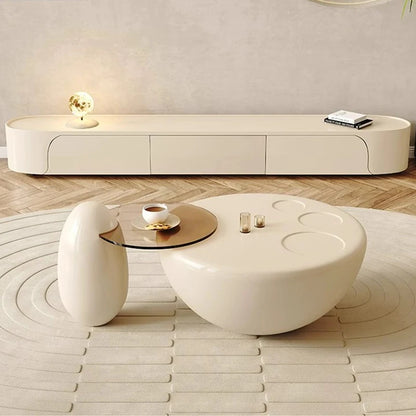 Designer Cute Round Coffee Table – Aesthetic Living Room Decoration | Sweet Mesa Auxiliar Home Furniture