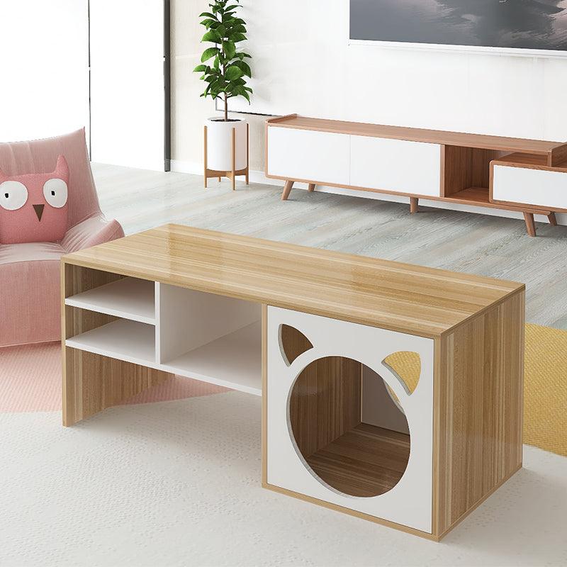 Marioni Coffee Table With Pet House, Wood