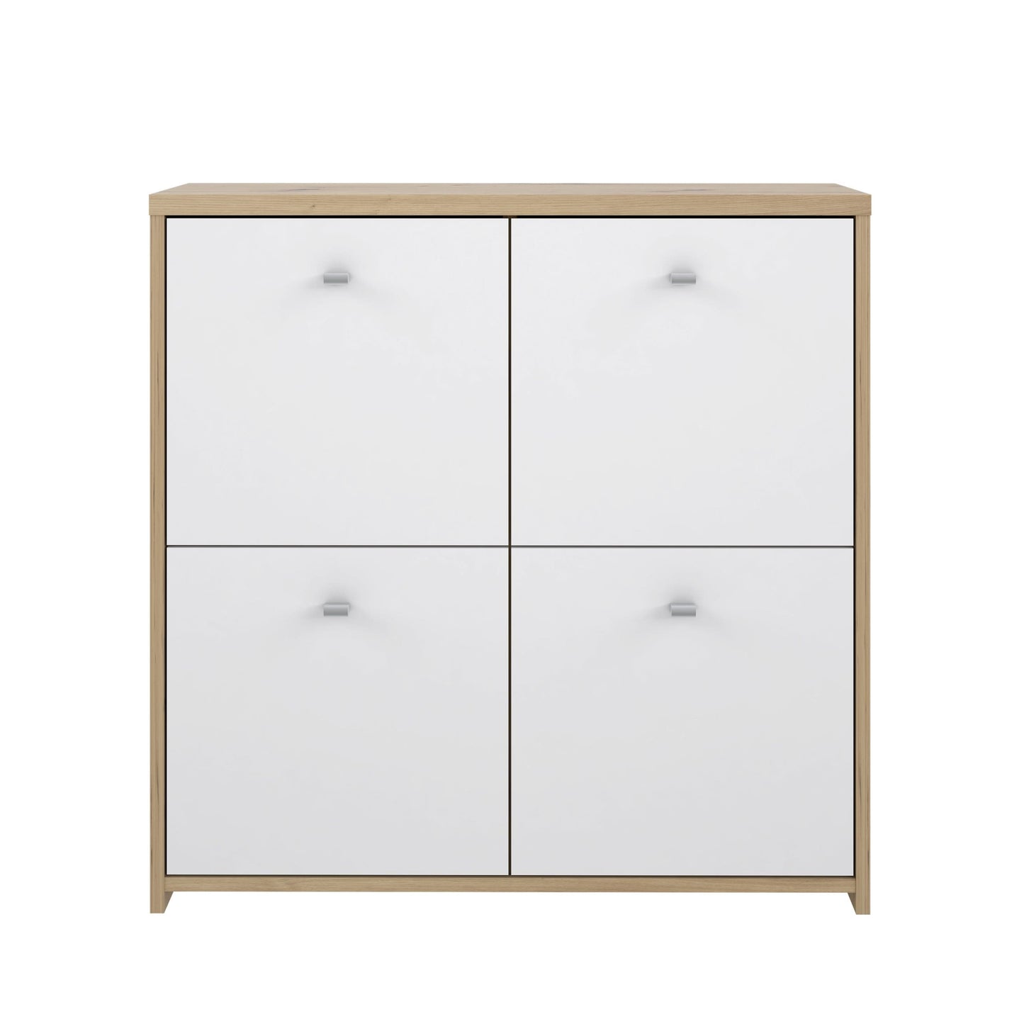Best Chest 4 Door Storage Cabinet White & Oak – Modern Unit