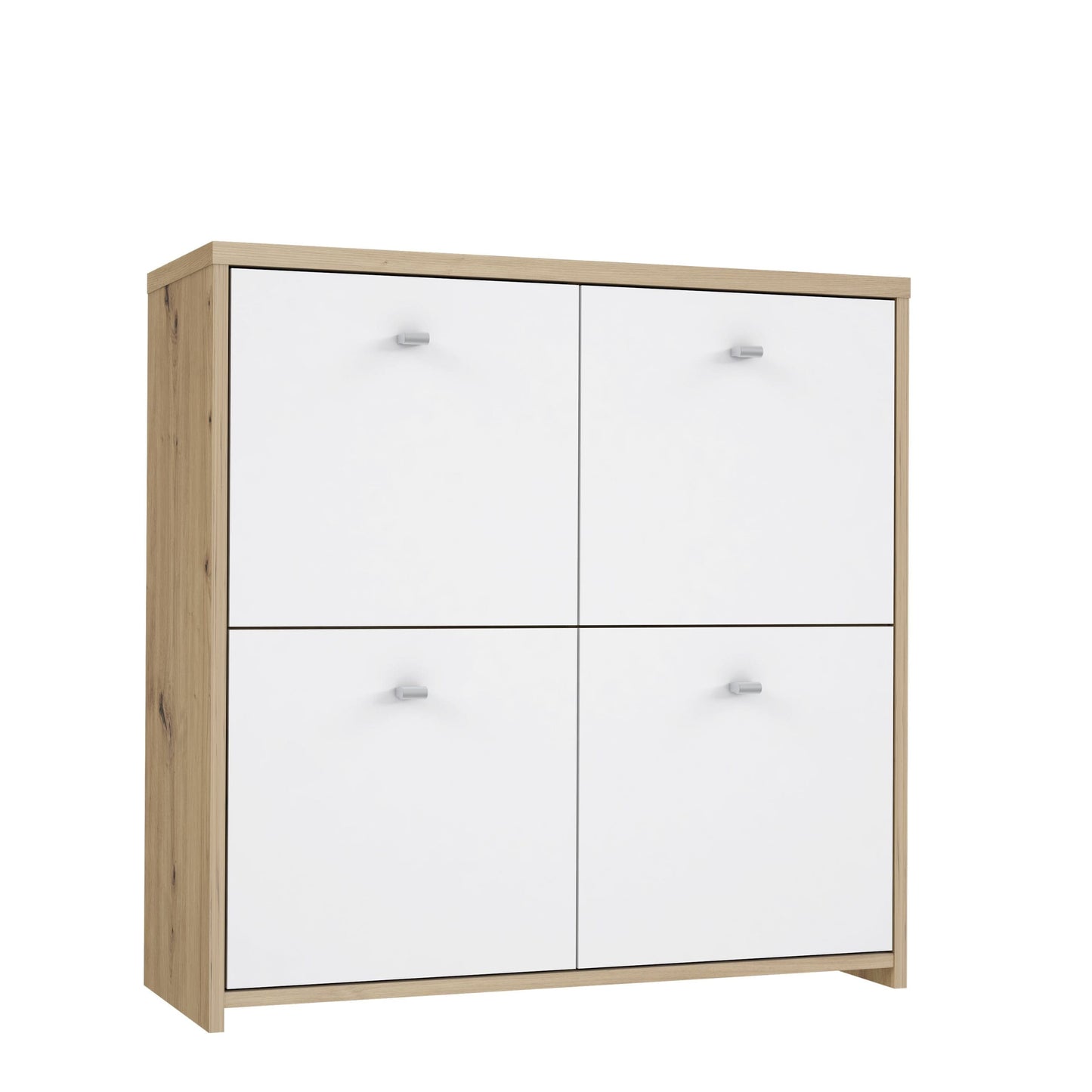 Best Chest 4 Door Storage Cabinet White & Oak – Modern Unit