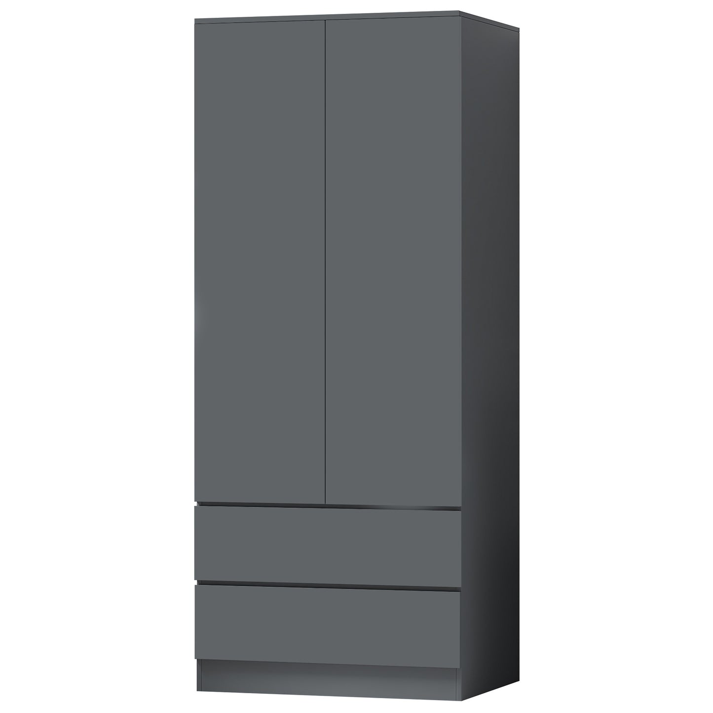 FWStyle Stora 2 Door 2 Drawer Wardrobe – Dark Grey Matt