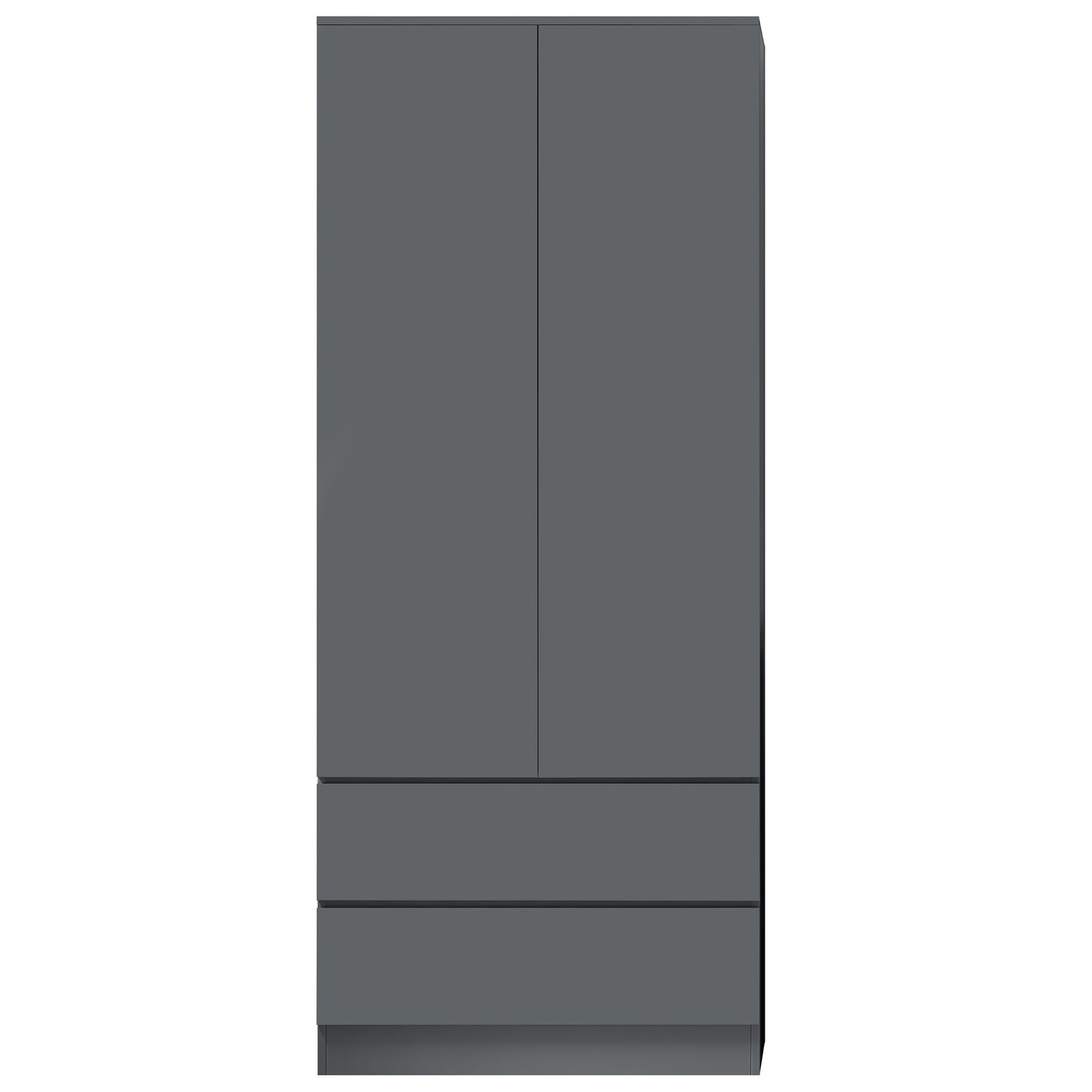 FWStyle Stora 2 Door 2 Drawer Wardrobe – Dark Grey Matt