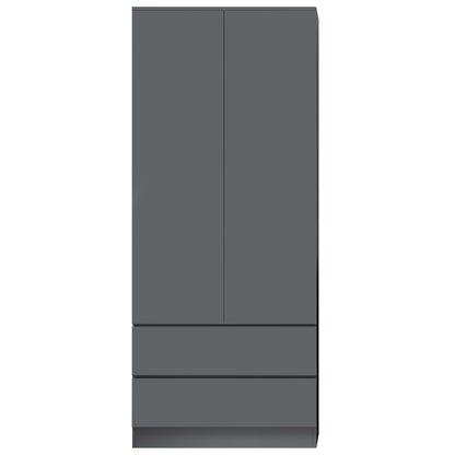 FWStyle Stora 2 Door 2 Drawer Wardrobe – Dark Grey Matt