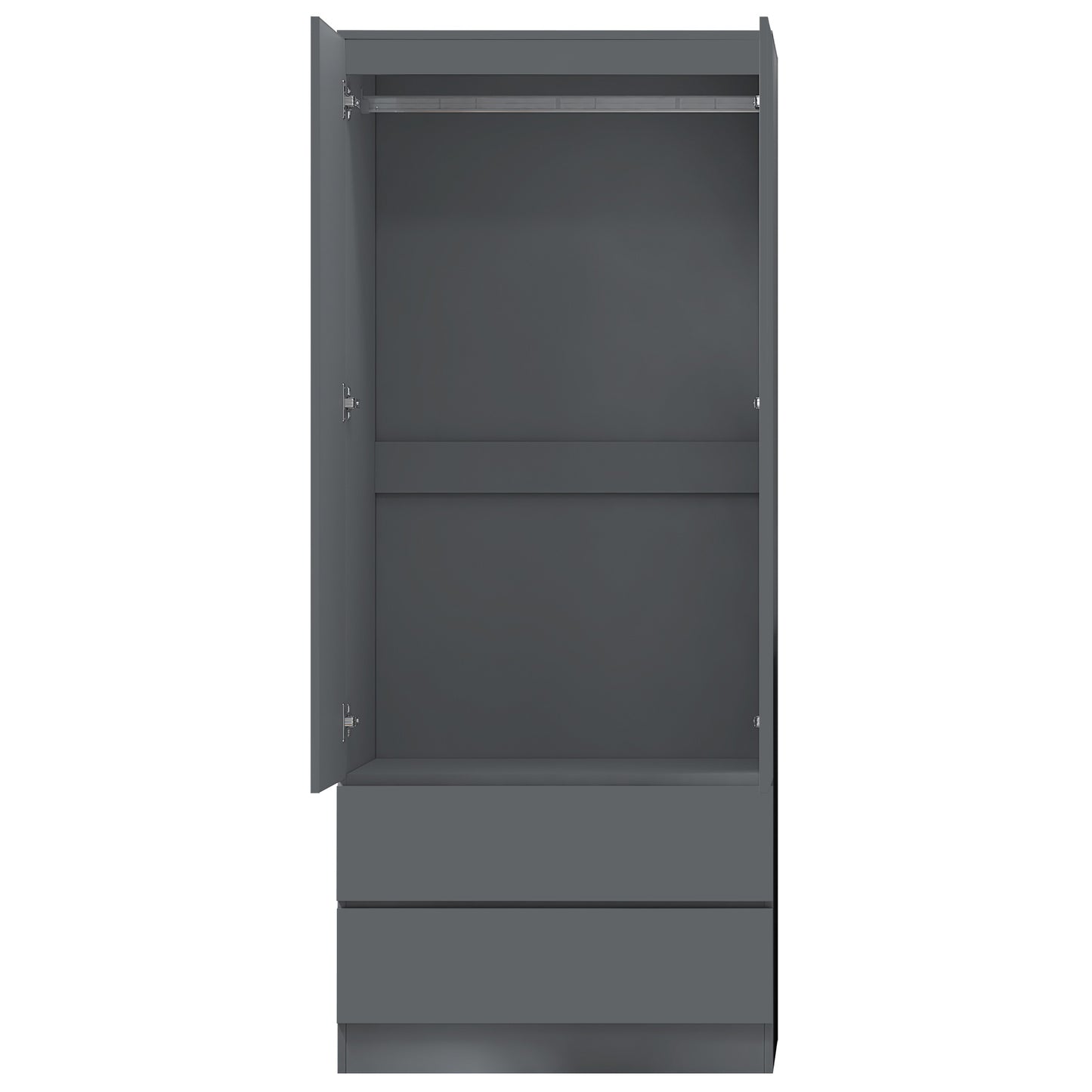 FWStyle Stora 2 Door 2 Drawer Wardrobe – Dark Grey Matt