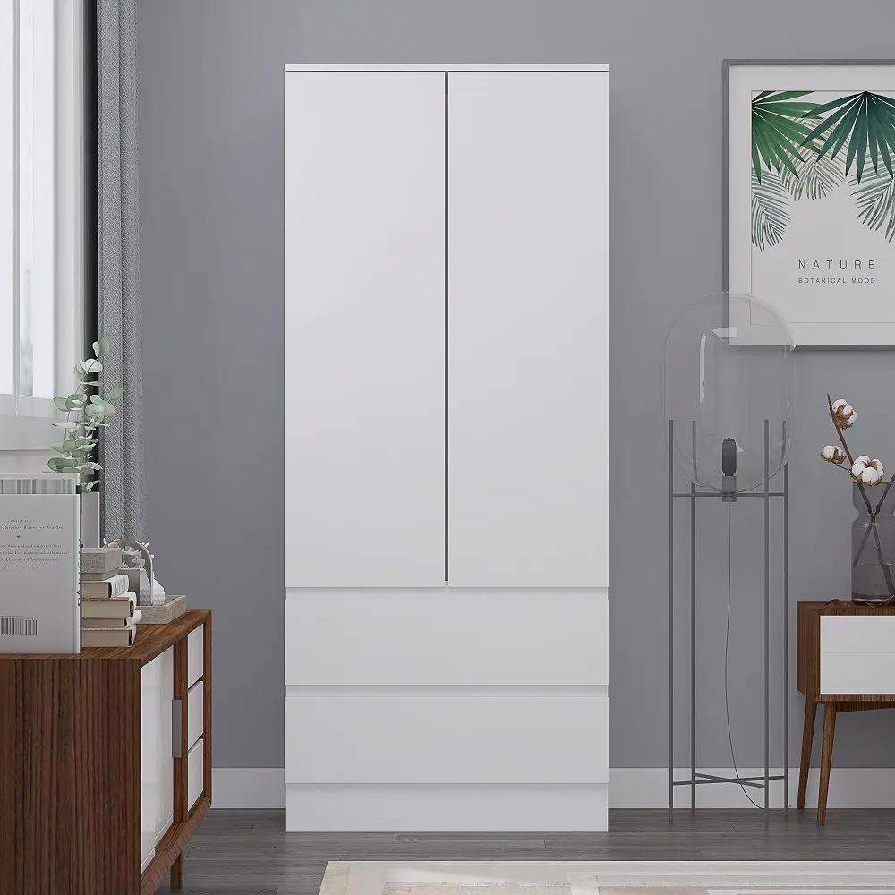 FWStyle Stora 2 Door 2 Drawer Wardrobe – White Matt