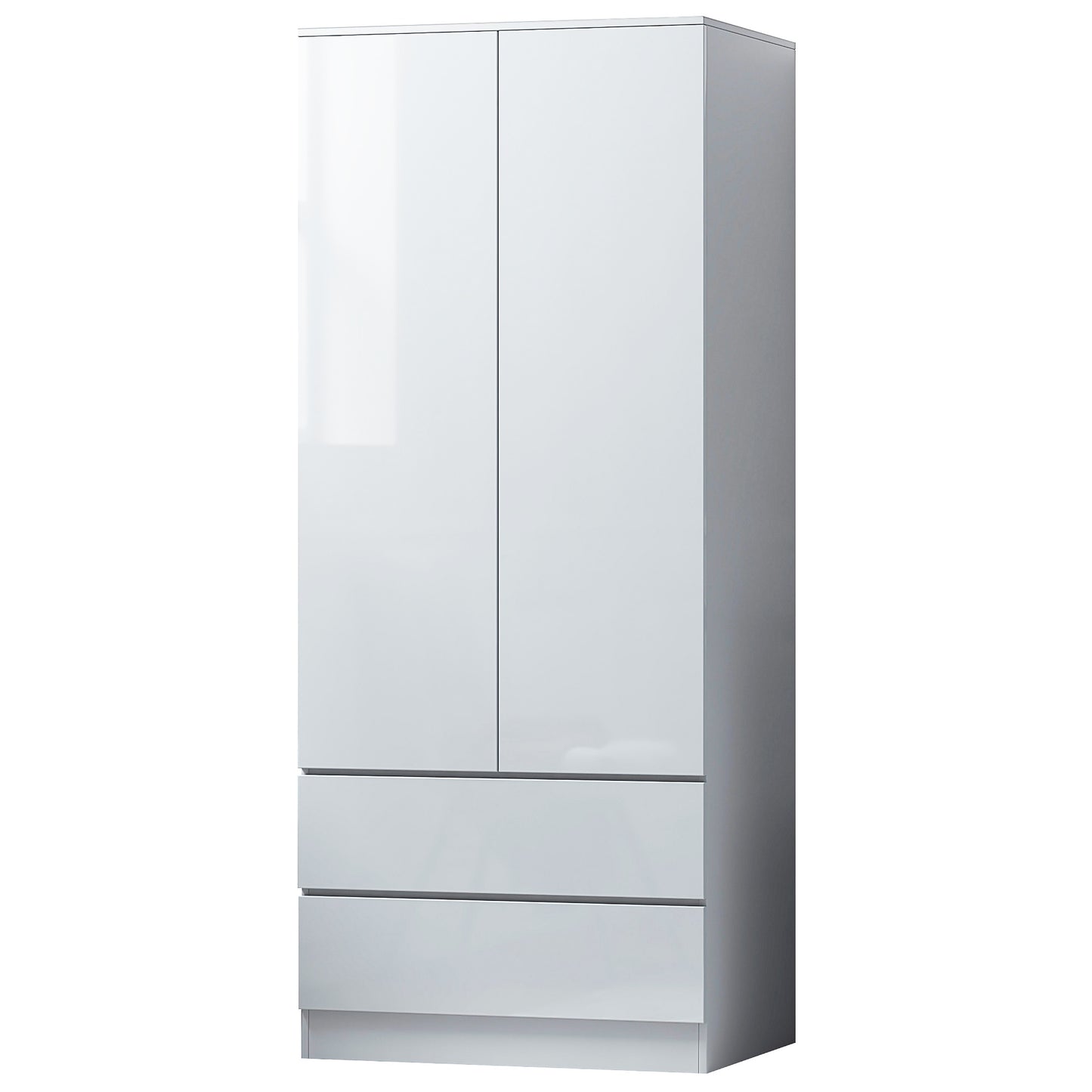 FWStyle Stora 2 Door 2 Drawer Wardrobe – White Gloss