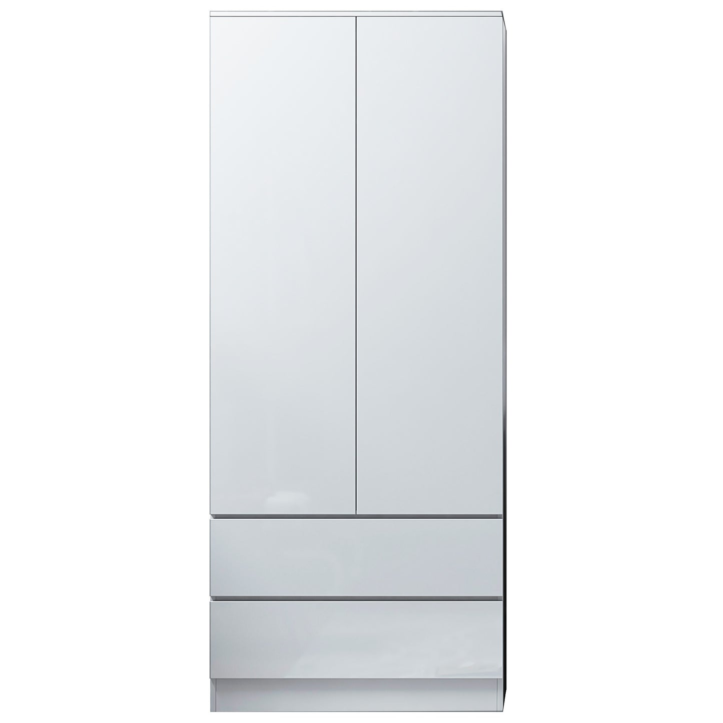 FWStyle Stora 2 Door 2 Drawer Wardrobe – White Gloss