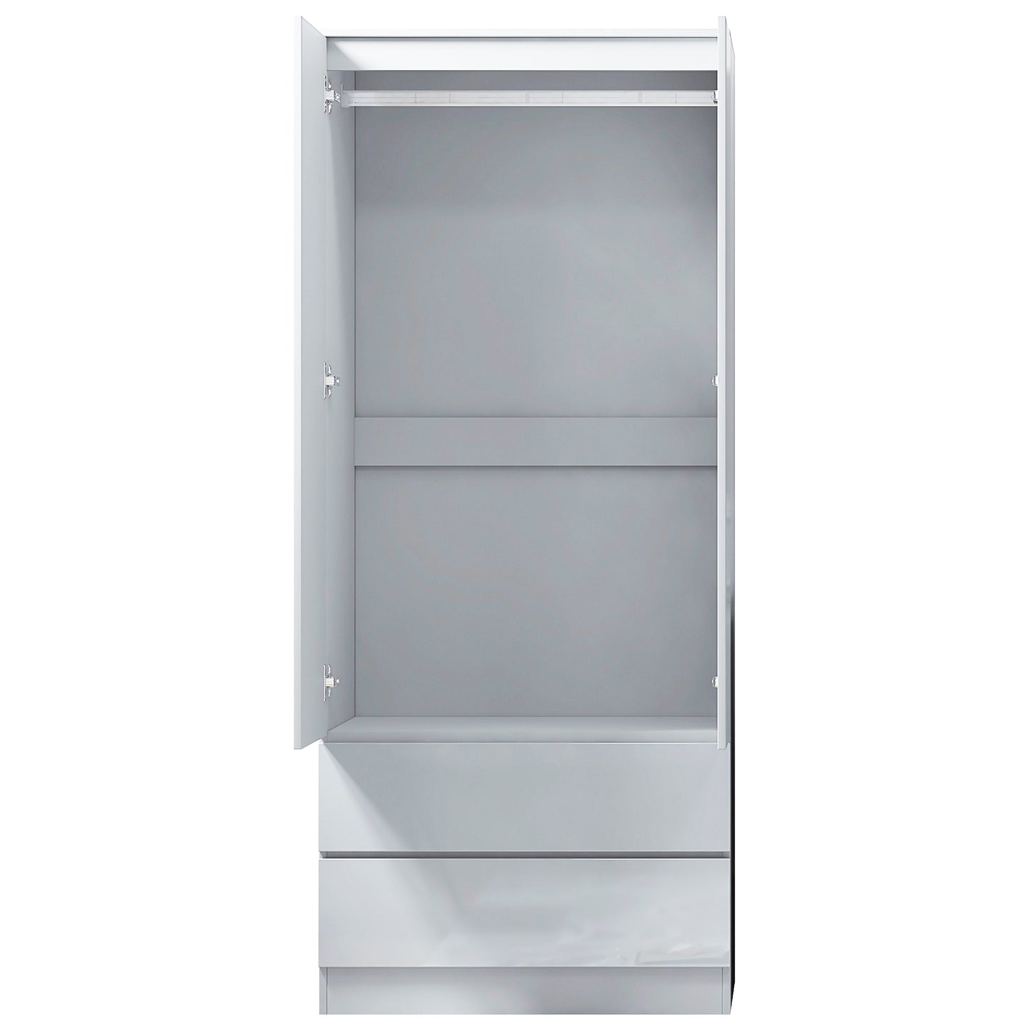 FWStyle Stora 2 Door 2 Drawer Wardrobe – White Gloss
