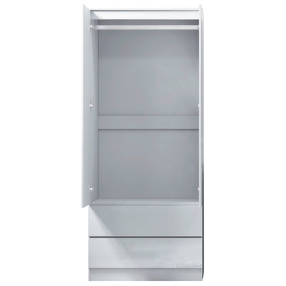 FWStyle Stora 2 Door 2 Drawer Wardrobe – White Gloss