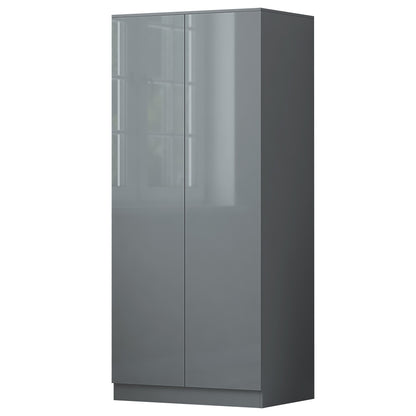 FWStyle Stora 2 Door Wardrobe – Grey Gloss