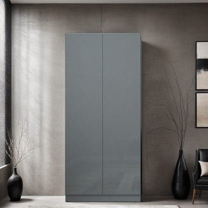 FWStyle Stora 2 Door Wardrobe – Grey Gloss