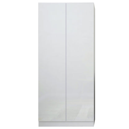 FWStyle Stora 2 Door Wardrobe White Gloss – Modern Bedroom Storage Cabinet