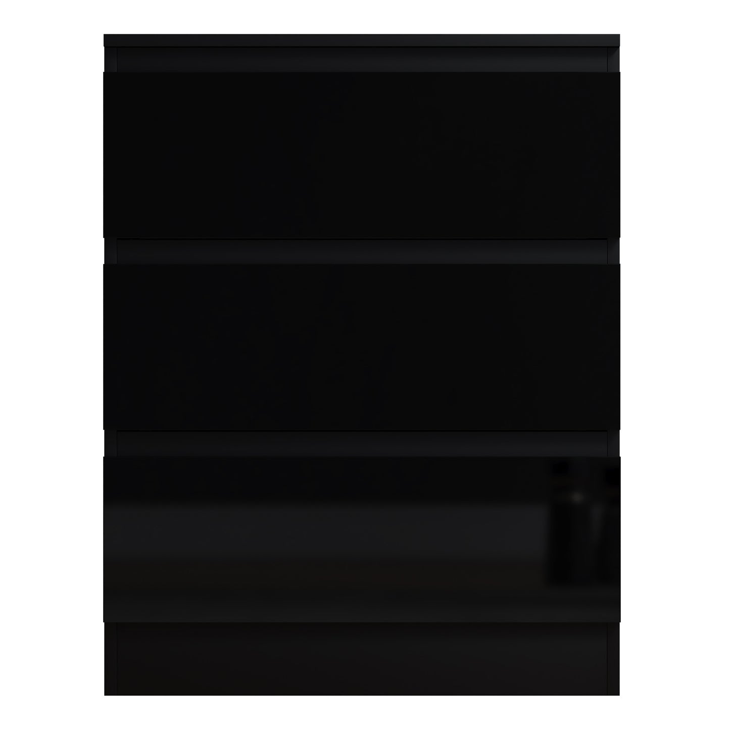 FWStyle Stora 3-Drawer Chest – Black Gloss Front