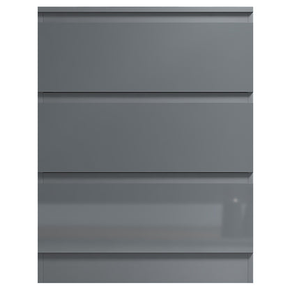Stora 3 Drawer Chest of Drawers Grey Gloss Front