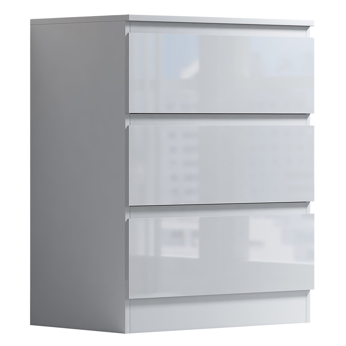 FWStyle Stora 3-Drawer Chest – White Gloss Front