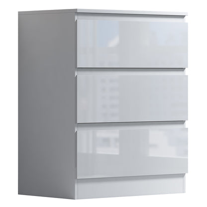 FWStyle Stora 3-Drawer Chest – White Gloss Front