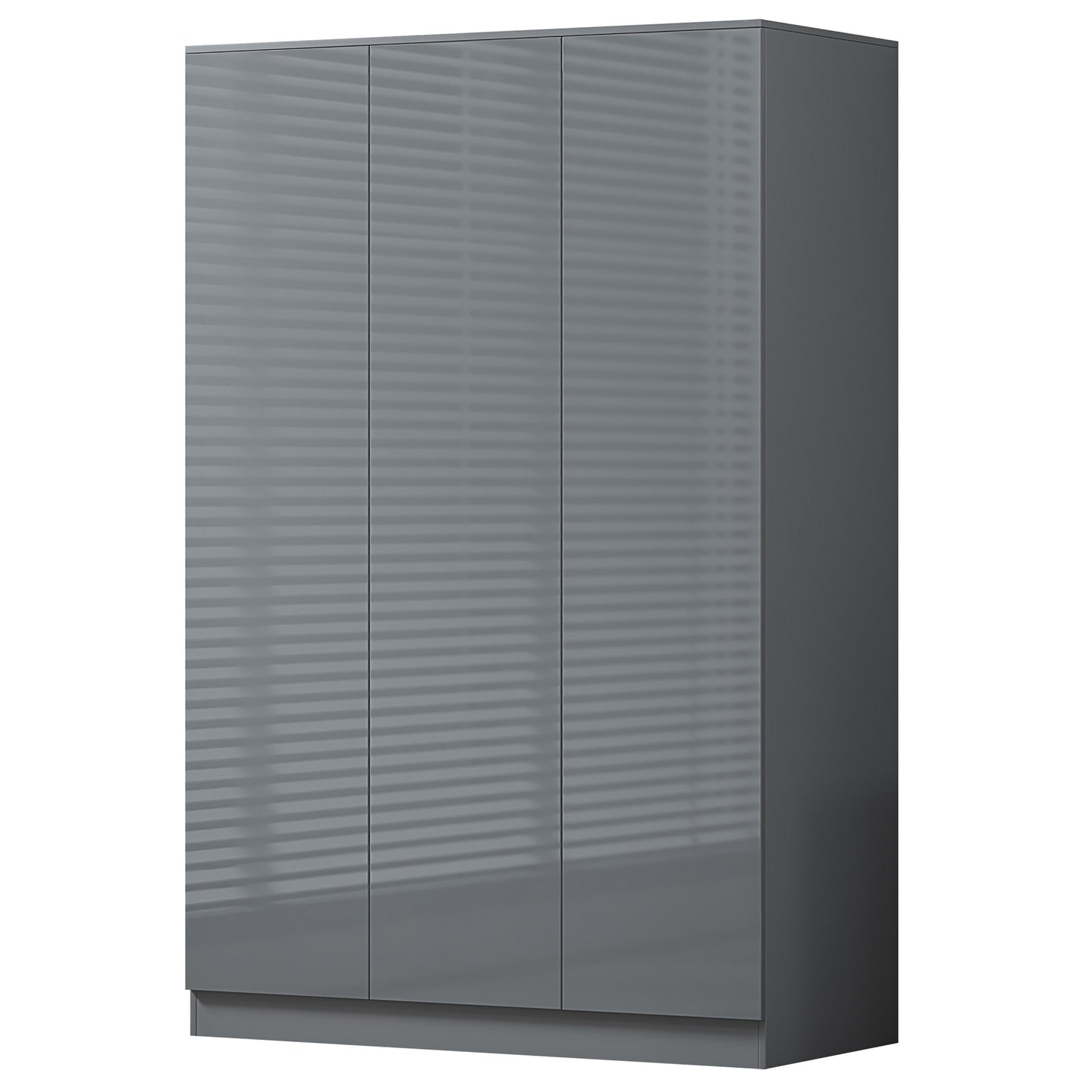 FWStyle Stora 3 Door Wardrobe – Grey Gloss Front