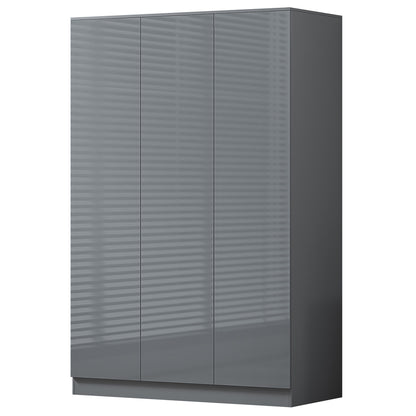 FWStyle Stora 3 Door Wardrobe – Grey Gloss Front