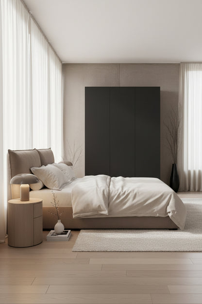 FWStyle Stora 3 Door Wardrobe – Matt Black