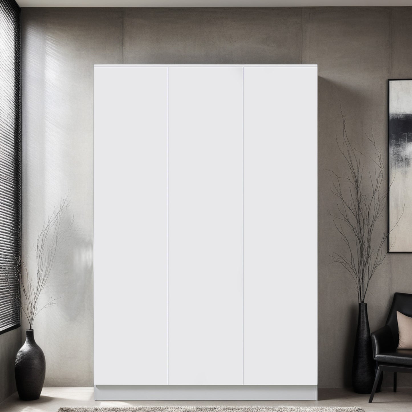 FWStyle Stora 3 Door Wardrobe – Matt White