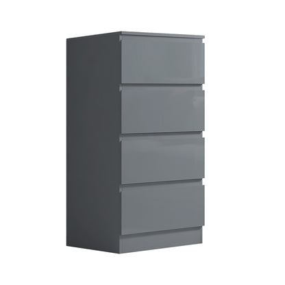 FWStyle Stora 4-Drawer Chest – Grey Gloss Front